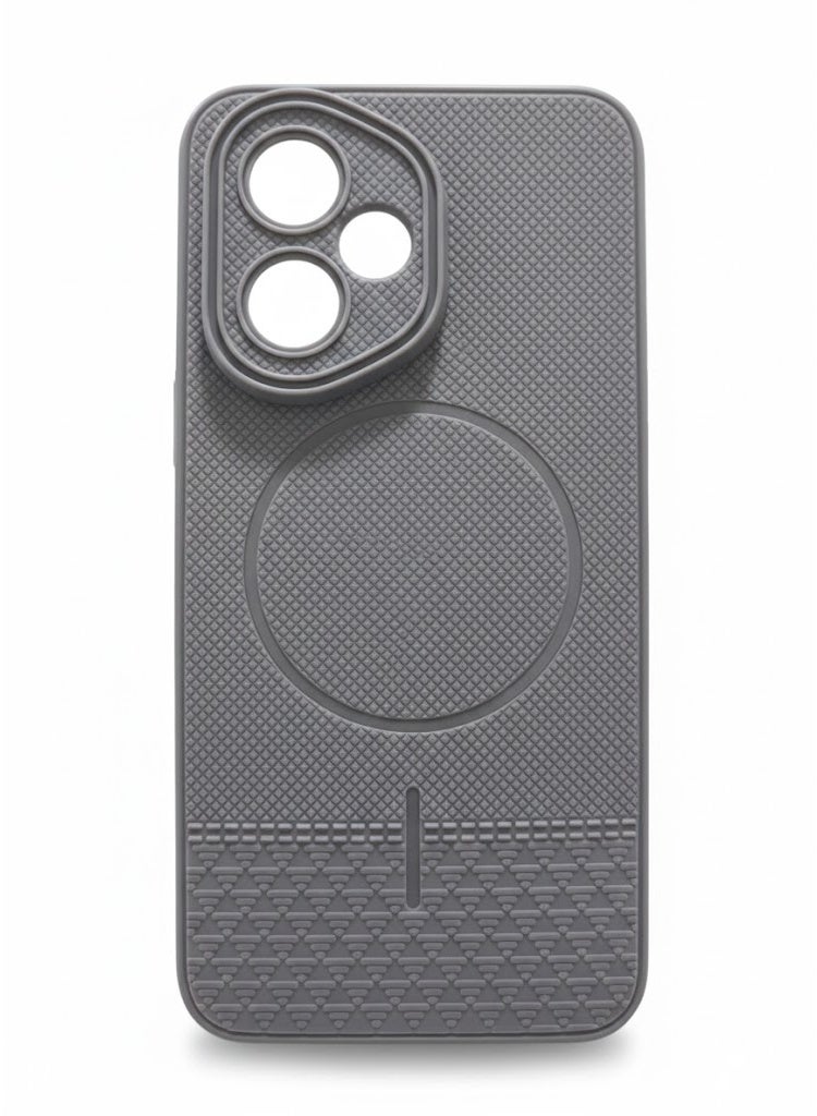 Shockproof Protective Case for  Honor 400 5G, Slim Matte Carbon Fiber Texture Back Cover with Camera Protection & Anti-Fingerprint Design -  Grey (Non-Magnetic Design)